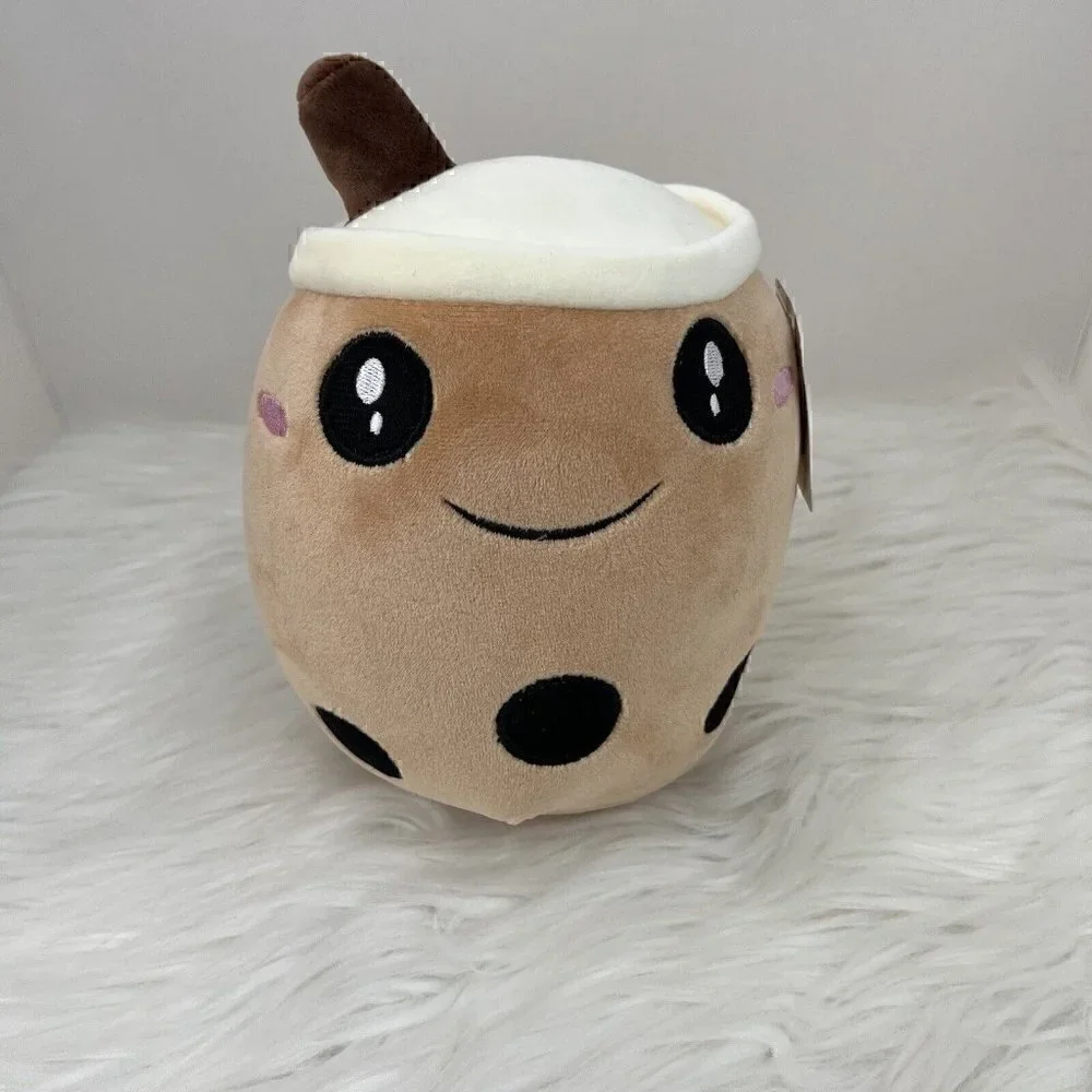 NEW Boba Plush Bubble Milk Tea Tan Stuffed Animal Plushie Good Fortune